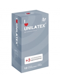 Презервативы с рёбрами Unilatex Ribbed - 12 шт. + 3 шт. в подарок - Unilatex - купить с доставкой в Тюмени