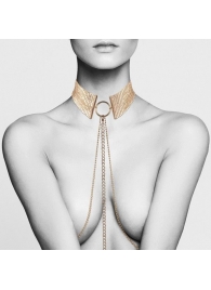 Золотистый ошейник с цепочками Desir Metallique Collar - Bijoux Indiscrets купить с доставкой