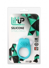 Голубое эрекционное кольцо с щеточкой LIT-UP SILICONE STIMU RING 5 - Dream Toys - в Тюмени купить с доставкой