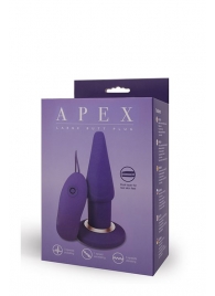 Фиолетовая анальная вибропробка APEX BUTT PLUG LARGE PURPLE - 15 см. - Seven Creations