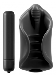 Чёрный мастурбатор Vibrating Silicone Stimulator с вибрацией - Pipedream - в Тюмени купить с доставкой