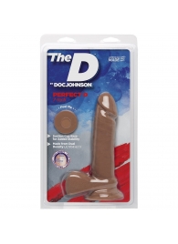 Фаллоимитатор-мулат The D Perfect D 7  Caramel - 17,8 см. - Doc Johnson