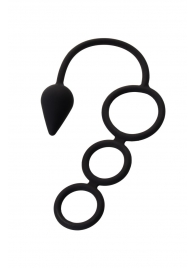 Тройное эрекционное кольцо с анальным хвостом Drop S-size - Erotist - в Тюмени купить с доставкой