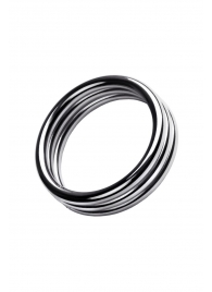 Металлическое эрекционное кольцо с рёбрышками размера M - ToyFa - в Тюмени купить с доставкой