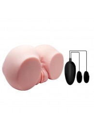 Телесный мастурбатор с двумя любовными тоннелями и вибрацией - Baile - в Тюмени купить с доставкой