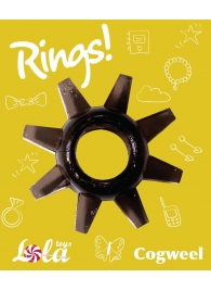 Чёрное эрекционное кольцо Rings Cogweel - Lola Games - в Тюмени купить с доставкой