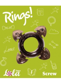 Чёрное эрекционное кольцо Rings Screw - Lola Games - в Тюмени купить с доставкой