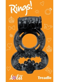 Чёрное эрекционное кольцо Rings Treadle с подхватом - Lola Games - в Тюмени купить с доставкой