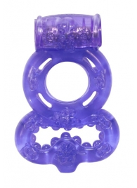 Фиолетовое эрекционное кольцо Rings Treadle с подхватом - Lola Games - в Тюмени купить с доставкой