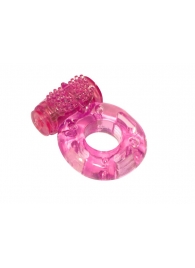Розовое эрекционное кольцо с вибрацией Rings Axle-pin - Lola Games - в Тюмени купить с доставкой