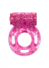 Розовое эрекционное кольцо с вибрацией Rings Axle-pin - Lola Games - в Тюмени купить с доставкой