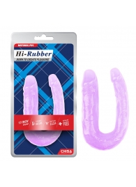 Фиолетовый двусторонний фаллоимитатор Hi-Rubber - 34 см. - Chisa