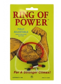Красно-чёрное эрекционное кольцо с утяжкой RING OF POWER ADJUSTABLE RING - NMC - в Тюмени купить с доставкой