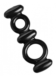Двойное эрекционное кольцо Dual Stretch To Fit Cock and Ball Ring - XR Brands - в Тюмени купить с доставкой