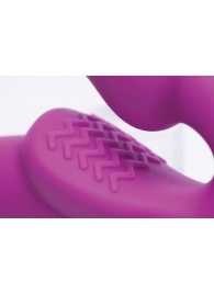 Ярко-розовый безремневой вибрострапон Evoke Vibrating Strapless Silicone Strap-on Dildo - XR Brands - купить с доставкой в Тюмени