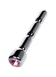 Серебристый уретральный плаг со стразом - 7 см. - ToyFa - купить с доставкой в Тюмени