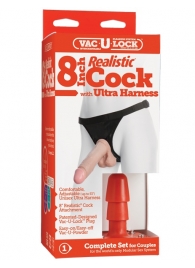 Насадка с трусиками Vac-U-Lock Set 8  Realistic Ultra Harness - 20,6 см. - Doc Johnson - купить с доставкой в Тюмени