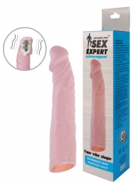 Телесная насадка с вибрацией Sex Expert - 18 см. - Sex Expert - в Тюмени купить с доставкой