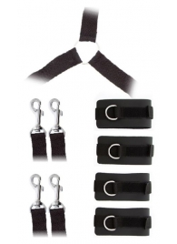 Комплект наручников и поножей LUXURIOUS BED RESTRAINT CUFF SET - Blush Novelties - купить с доставкой в Тюмени