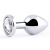Серебристая анальная пробка с прозрачным стразом - 7,2 см. - Anal Jewelry Plug - купить с доставкой в Тюмени