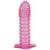 Гелевая розовая насадка с шипами - 12 см. - Toyfa Basic - в Тюмени купить с доставкой