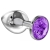 Малая серебристая анальная пробка Diamond Purple Sparkle Small с фиолетовым кристаллом - 7 см. - Lola Games - купить с доставкой в Тюмени
