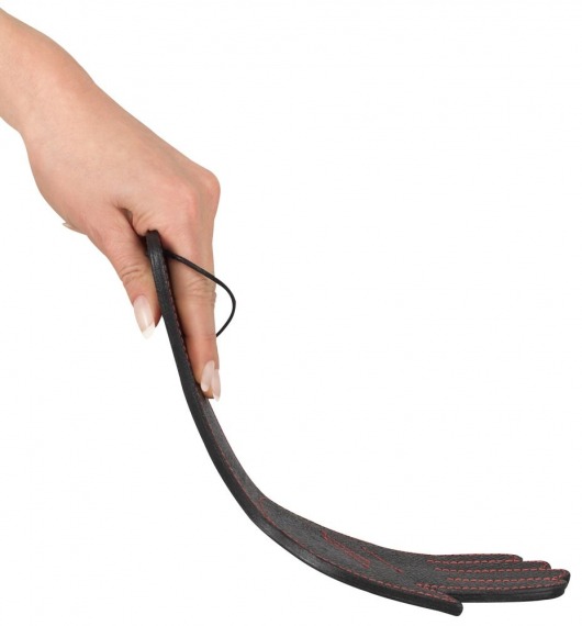 Чёрная шлёпалка Slapper Hand в виде ладошки с контрастной строчкой - 30 см. - Orion - купить с доставкой в Тюмени