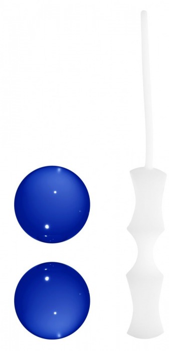 Синие вагинальные шарики Ben Wa Small в белой оболочке - Shots Media BV