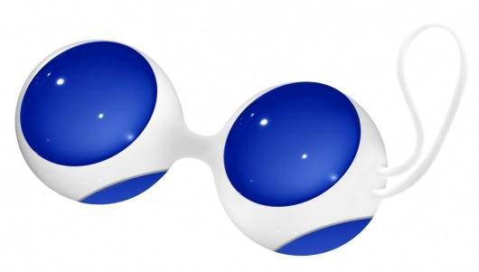 Синие стеклянные вагинальные шарики Ben Wa Medium в белой оболочке - Shots Media BV
