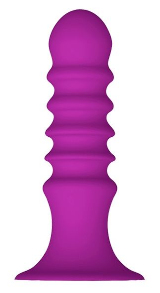 Фиолетовый ребристый анальный стимулятор RIBBED PLUG - 13,5 см. - Dream Toys