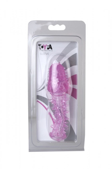 Закрытая насадка розового цвета с шипами и точками - 13,5 см. - Toyfa Basic - в Тюмени купить с доставкой