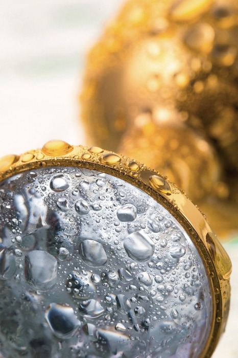Золотистая маленькая анальная втулка с прозрачным кристаллом - 6 см. - ToyFa - купить с доставкой в Тюмени