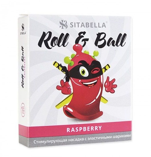 Стимулирующий презерватив-насадка Roll   Ball Raspberry - Sitabella - купить с доставкой в Тюмени