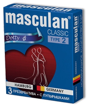 Розовые презервативы Masculan Classic Dotty с пупырышками - 3 шт. - Masculan - купить с доставкой в Тюмени