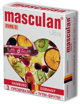 Жёлтые презервативы Masculan Ultra Tutti-Frutti с фруктовым ароматом - 3 шт. - Masculan - купить с доставкой в Тюмени