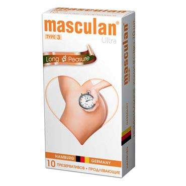 Розовые презервативы Masculan Ultra Long Pleasure с колечками, пупырышками и продлевающим эффектом - 10 шт. - Masculan - купить с доставкой в Тюмени