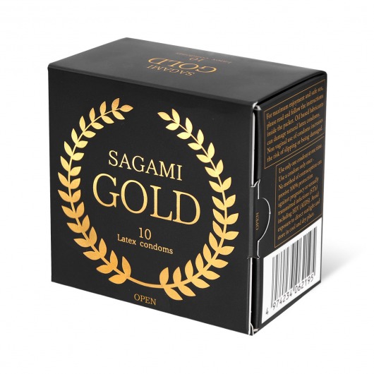 Золотистые презервативы Sagami Gold - 10 шт. - Sagami - купить с доставкой в Тюмени