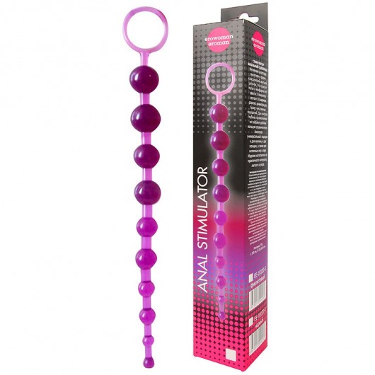 Фиолетовая анальная цепочка Anal stimulator - 26 см. - Bior toys