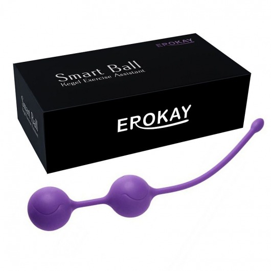 Фиолетовые металлические шарики с хвостиком в силиконовой оболочке - Erokay