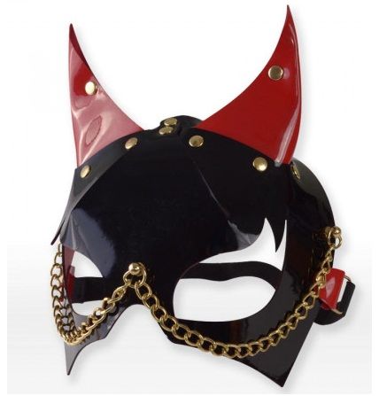 Черно-красная маска с рожками - Sitabella - купить с доставкой в Тюмени