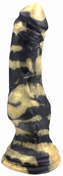 Черно-золотистый фаллоимитатор  Оборотень medium  - 30,5 см. - Erasexa - купить с доставкой в Тюмени