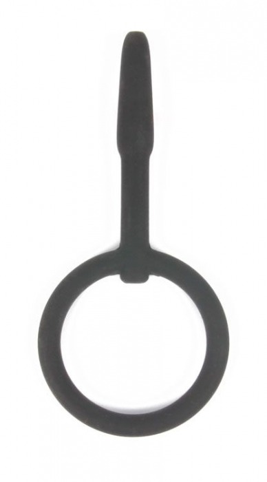 Черный уретральный силиконовый плаг с колечком-ограничителем - 4,5 см. - Bior toys - купить с доставкой в Тюмени