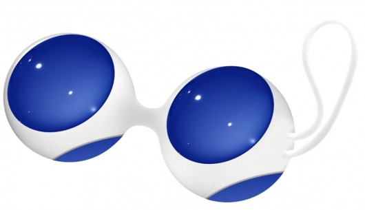 Синие стеклянные вагинальные шарики Ben Wa Large в белой оболочке - Shots Media BV