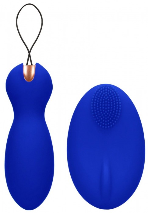 Синие вагинальные шарики Purity с пультом ДУ - Shots Media BV