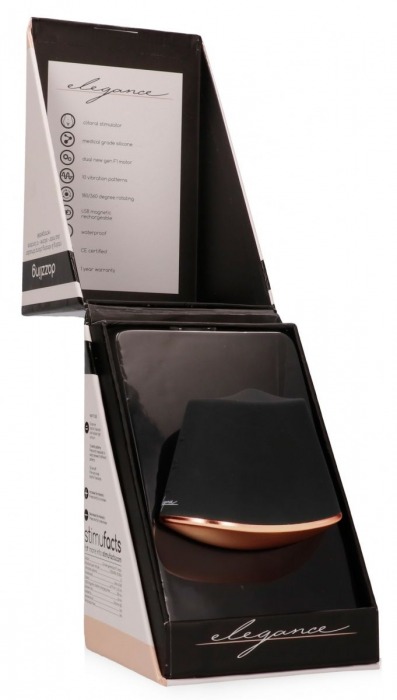 Черный клиторальный стимулятор Dazzling с вибрацией и ротацией - 6,7 см. - Shots Media BV