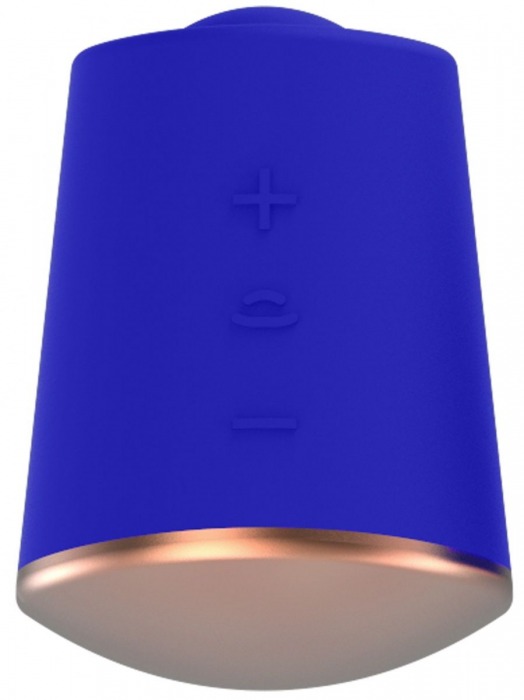 Синий клиторальный стимулятор Dazzling с вибрацией и ротацией - 6,7 см. - Shots Media BV