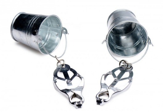 Зажимы на соски с ведрами под грузы Jugs Nipple Clamps with Buckets - XR Brands - купить с доставкой в Тюмени