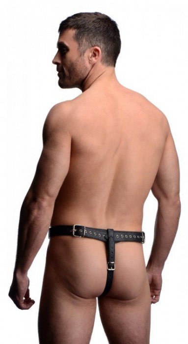 Мужской пояс верности с ремешками Male Chastity Harness - XR Brands - купить с доставкой в Тюмени