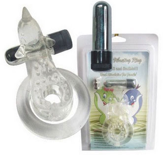 Прозрачное эрекционное кольцо с вибрацией и дельфинчиком для стимуляции клитора - Sextoy 2011 - в Тюмени купить с доставкой