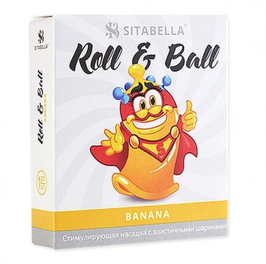 Стимулирующий презерватив-насадка Roll   Ball Banana - Sitabella - купить с доставкой в Тюмени